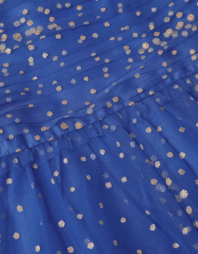 Children Lila Glitter Party Dress Blue Monsoon Dresses