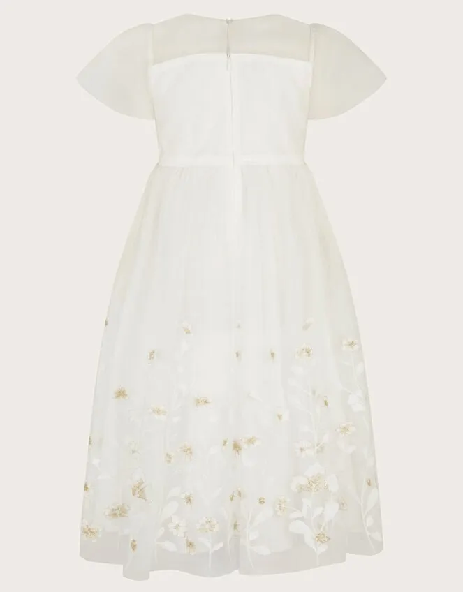Children Liliana Border Embroidered Dress Ivory Monsoon Dresses