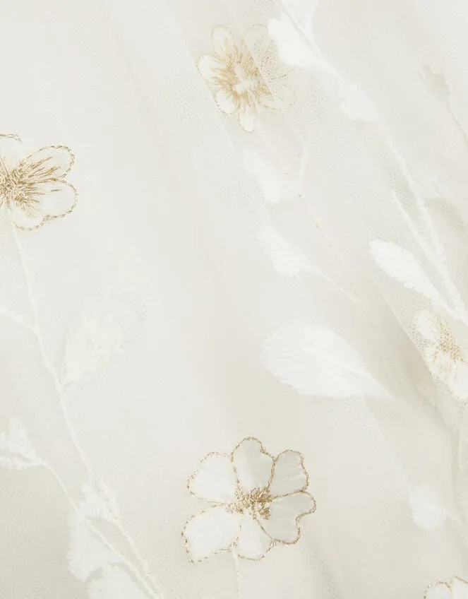 Children Liliana Border Embroidered Dress Ivory Monsoon Dresses
