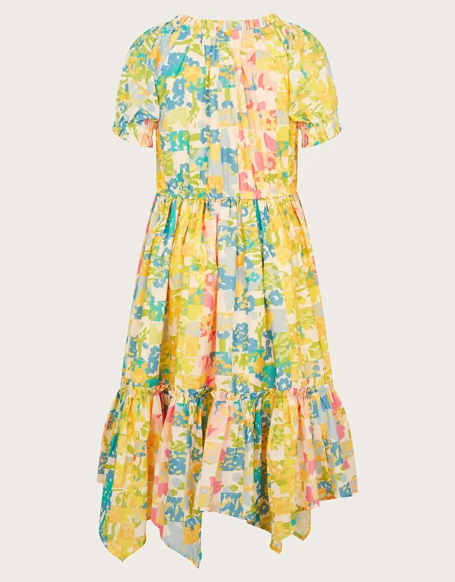 Children Patchwork Floral Dress Yellow Monsoon Dresses