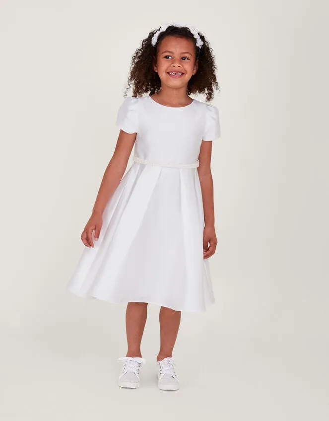 Children Pearl Belt Henrietta Duchess Dress Ivory Monsoon Dresses