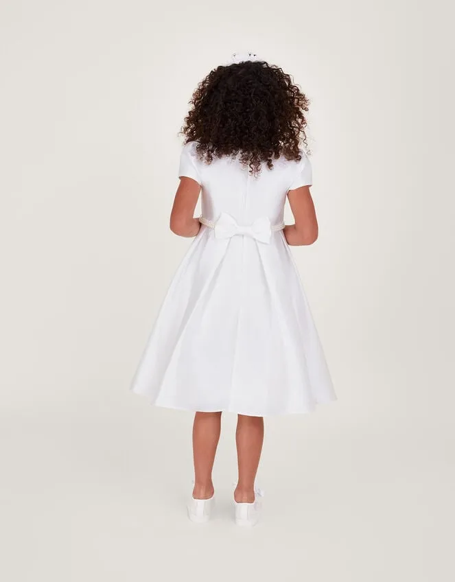 Children Pearl Belt Henrietta Duchess Dress Ivory Monsoon Dresses