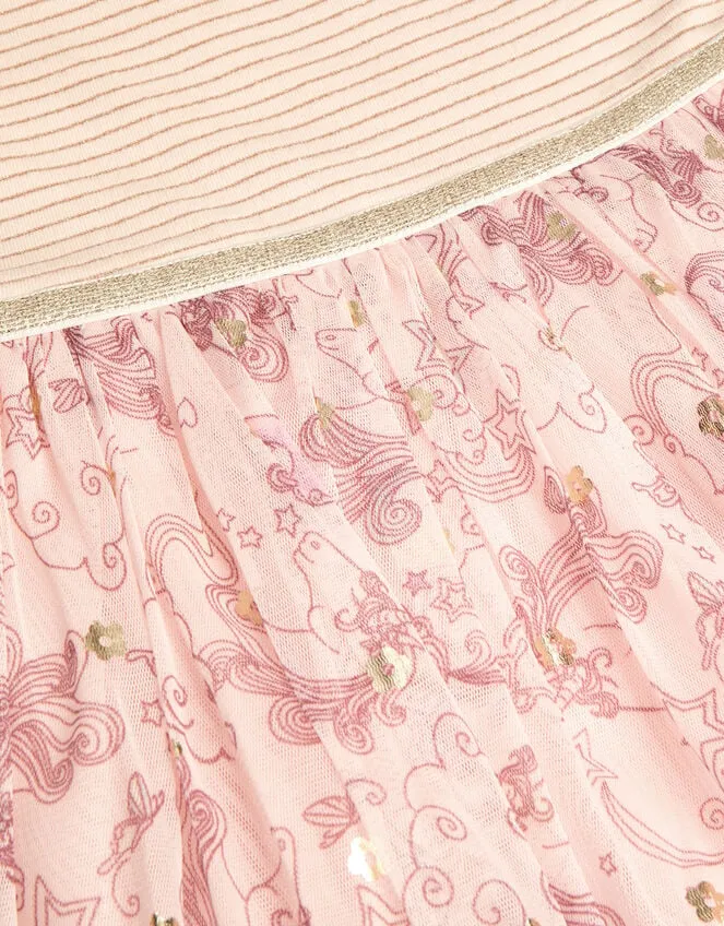 Children Stripe Unicorn Disco Dress Pink Monsoon Dresses