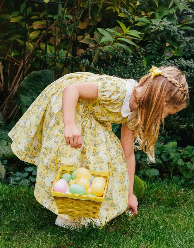 Children Trotters Bunny Print Dress Yellow Monsoon Dresses