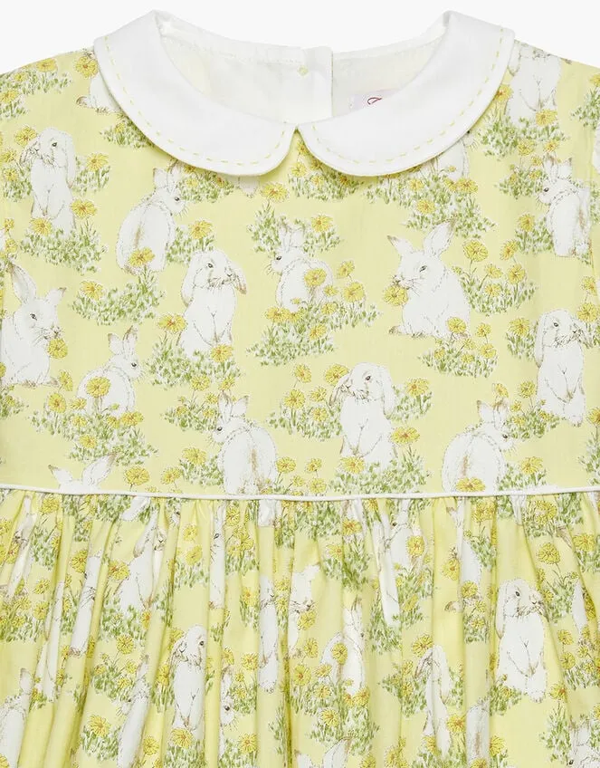 Children Trotters Bunny Print Dress Yellow Monsoon Dresses