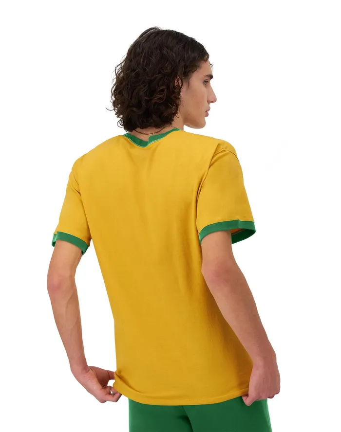 Classic Ringer Graphic TShirt Rec Club Run Royal Gold Heather Men Champion TShirts and Tops