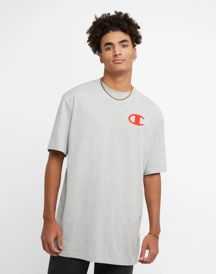Classic TShirt Beach Graphic Big and Tall Oxford Grey Men Champion TShirts and Tops