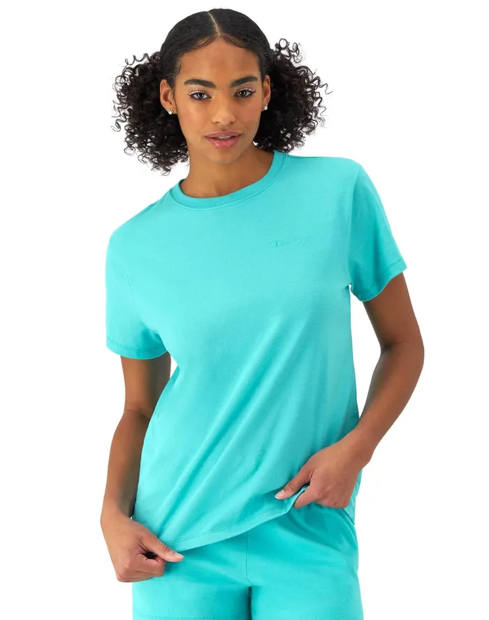Classic TShirt C Logo Aqua Excursion Women Champion TShirts and Tops
