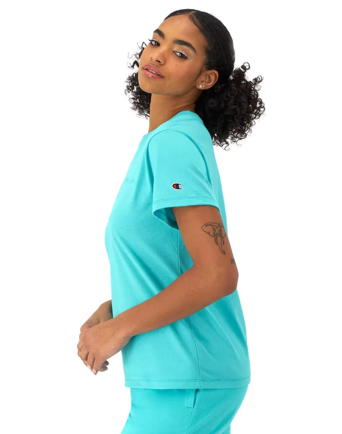 Classic TShirt C Logo Aqua Excursion Women Champion TShirts and Tops