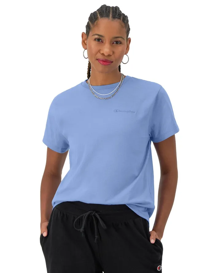 Classic TShirt C Logo Plaster Blue Women Champion TShirts and Tops