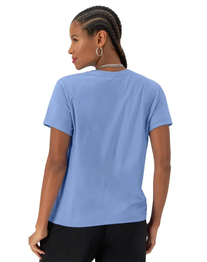 Classic TShirt C Logo Plaster Blue Women Champion TShirts and Tops