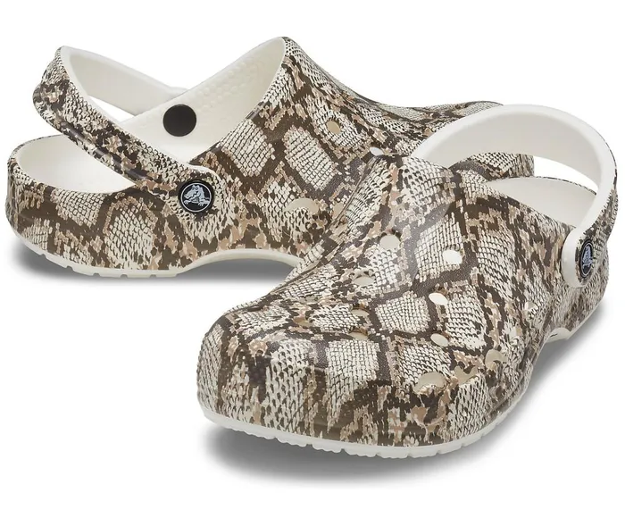 Crocs Baya Seasonal Printed Clog Oyster Mushroom WomensMens Clogs