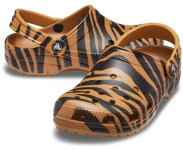 Crocs Classic Animal Print Clog Dark Gold Zebra Print WomensMens Clogs