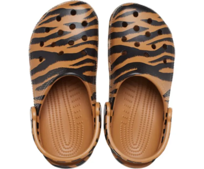 Crocs Classic Animal Print Clog Dark Gold Zebra Print WomensMens Clogs