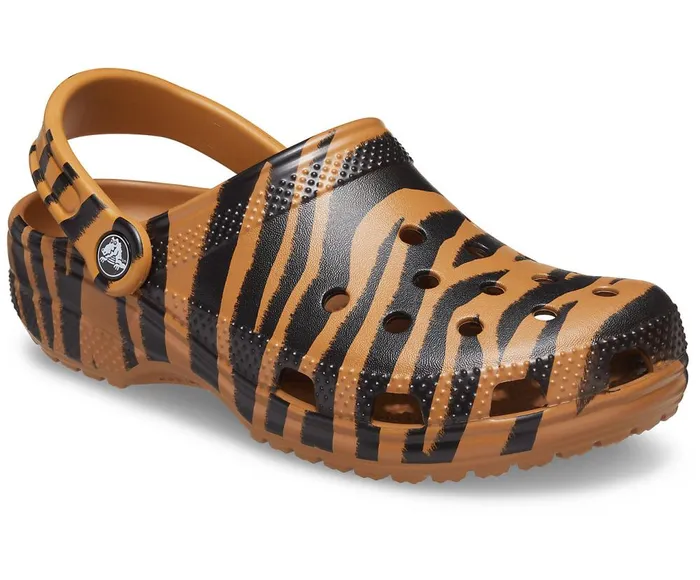 Crocs Classic Animal Print Clog Dark Gold Zebra Print WomensMens Clogs