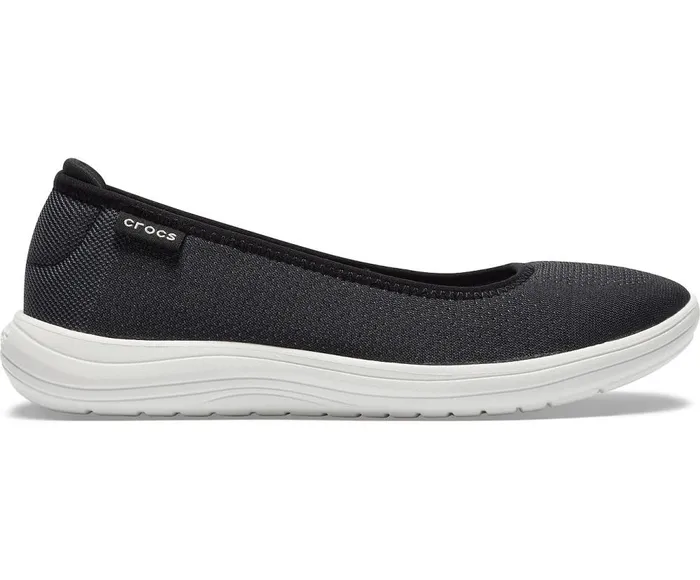 Crocs Crocs Reviva Flat Black White Womens Flats