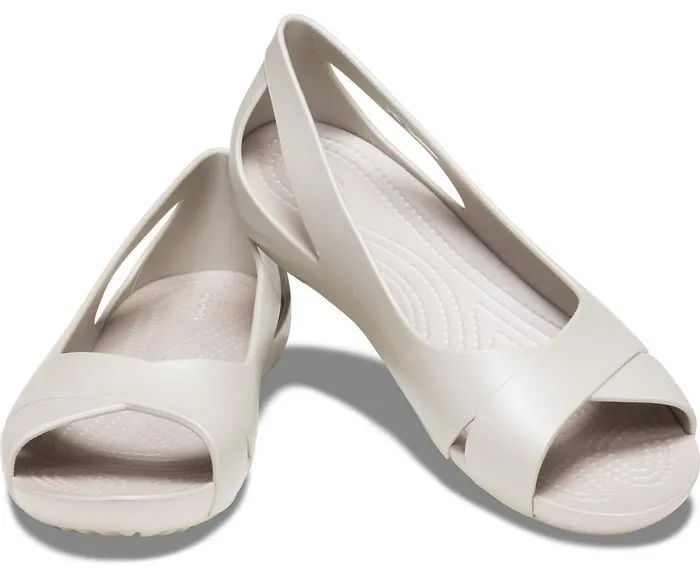 Crocs Crocs Serena Flat Platinum Womens Sandals