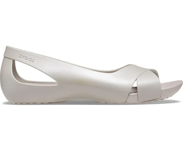 Crocs Crocs Serena Flat Platinum Womens Sandals
