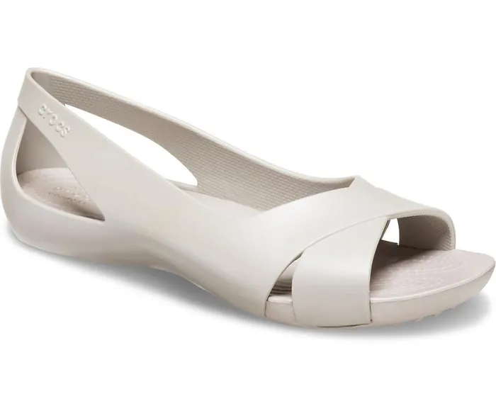 Crocs Crocs Serena Flat Platinum Womens Sandals