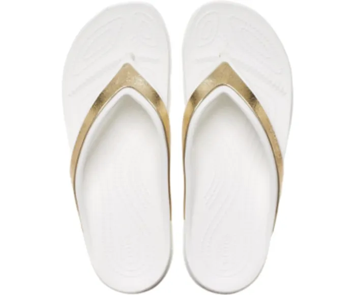 Crocs Crocs Sloane Shine Wedge Flip White Womens FlipFlops