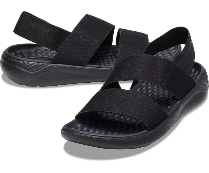 Crocs LiteRide Stretch Sandal Black Black Womens Sandals