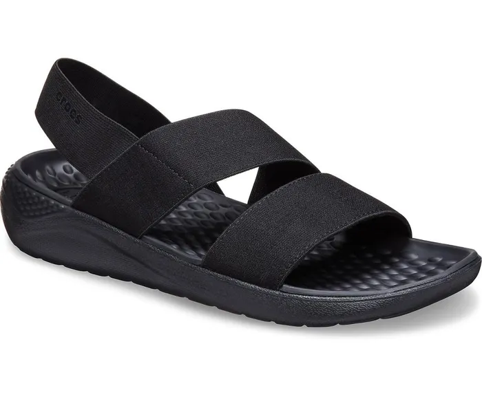 Crocs LiteRide Stretch Sandal Black Black Womens Sandals