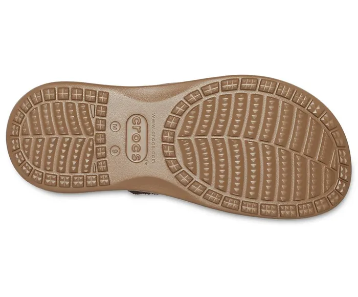 Crocs Santa Cruz Canvas Flip Espresso Khaki Mens Sandals