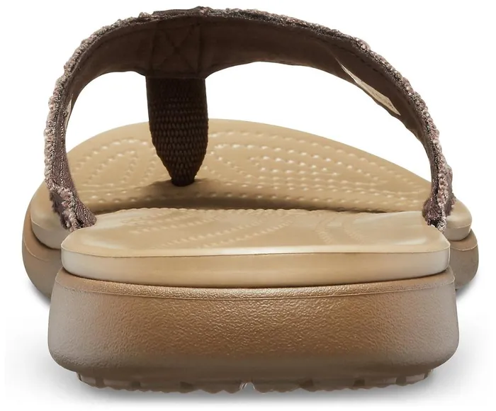 Crocs Santa Cruz Canvas Flip Espresso Khaki Mens Sandals