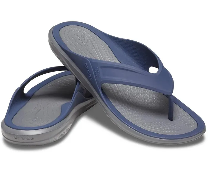 Crocs Swiftwater Wave Flip NavySlate Grey Mens Sandals