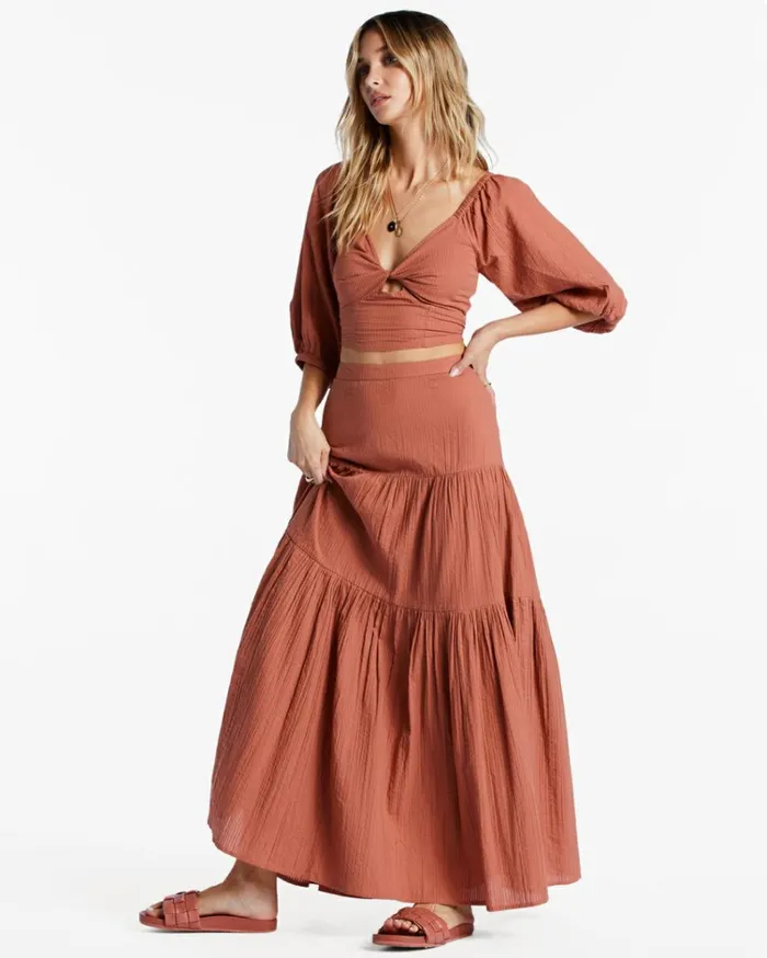 Del Sole Maxi Skirt Sweet Tea Women Billabong Matching Sets