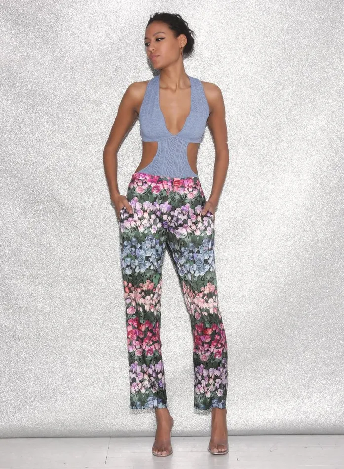 Fleur Du Mal Bodysuits Women Pointelle Cutout Bodysuit Denim Blue Fleur Du Mal Bodysuits Women Pointelle Cutout Bodysuit Denim Blue