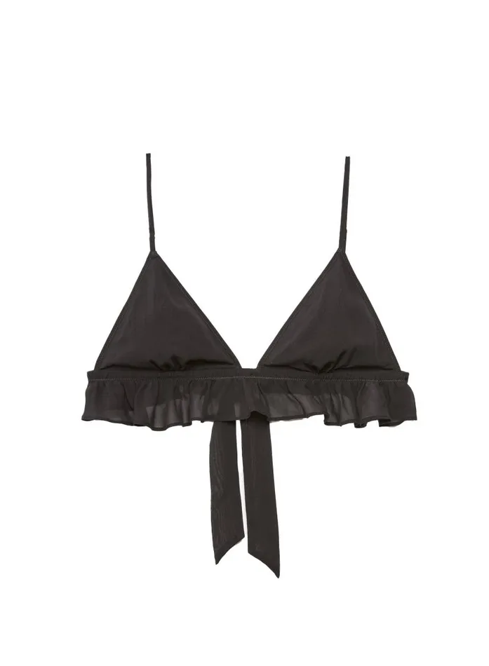 Fleur Du Mal Bralettes and Wireless Bras Women Georgette Flutter Triangle Bra Black Fleur Du Mal Bralettes and Wireless Bras Women Georgette Flutter Triangle Bra Black