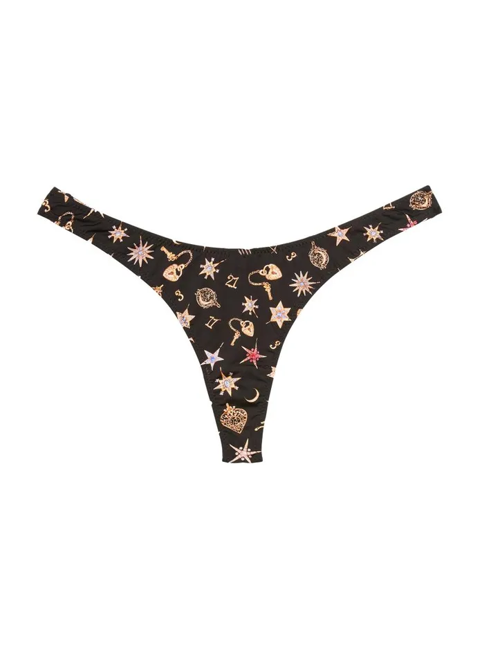 Fleur Du Mal Loungewear Women Luxe Thong Charm Print Fleur Du Mal Loungewear Women Luxe Thong Charm Print