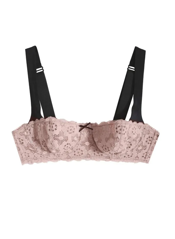 Fleur Du Mal Underwire Bras Women Crochet Lace Balconette Bra Blush Fleur Du Mal Underwire Bras Women Crochet Lace Balconette Bra Blush