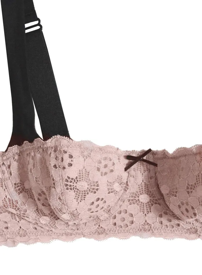 Fleur Du Mal Underwire Bras Women Crochet Lace Balconette Bra Blush Fleur Du Mal Underwire Bras Women Crochet Lace Balconette Bra Blush