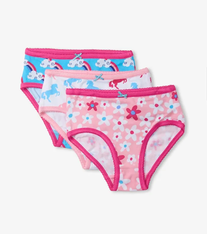 Hatley Fun Prints Girls Brief Underwear 3 Pack Girls Underwear
