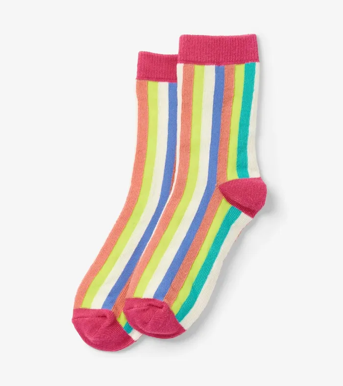Hatley Rainbow Stripes Crew Socks Girls Footwear