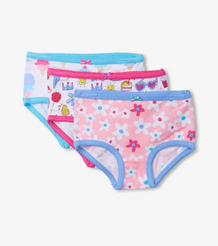 Hatley Summer Prints Girls Hipster Underwear 3 Pack Girls Underwear