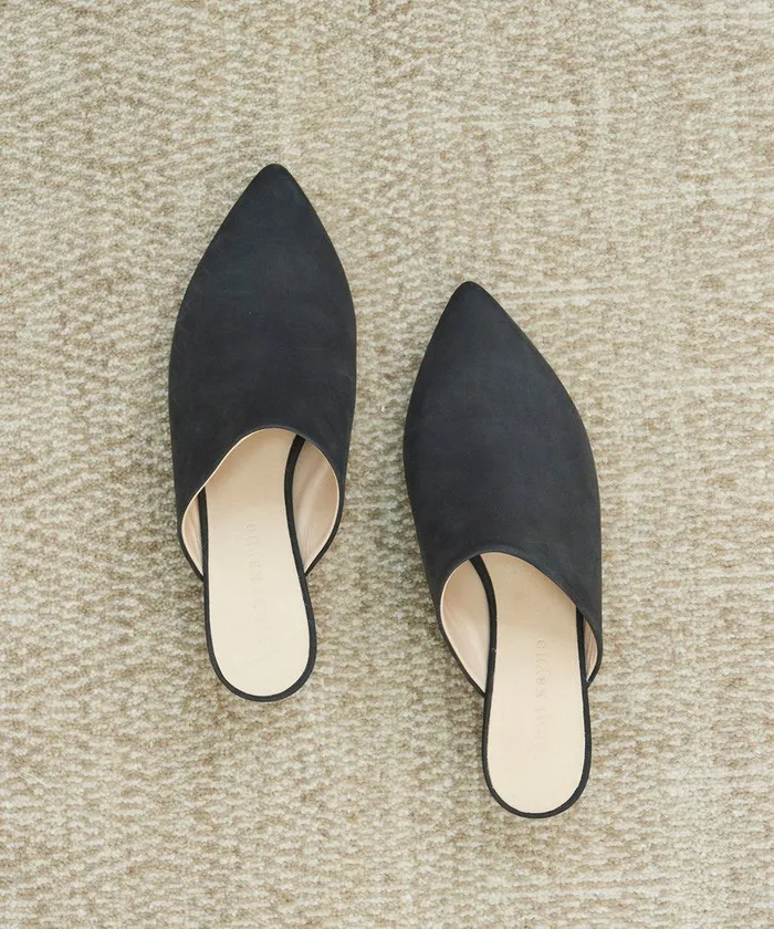 Heels Women Jenni Kayne Oiled Leather Kitten Heel Mule Black