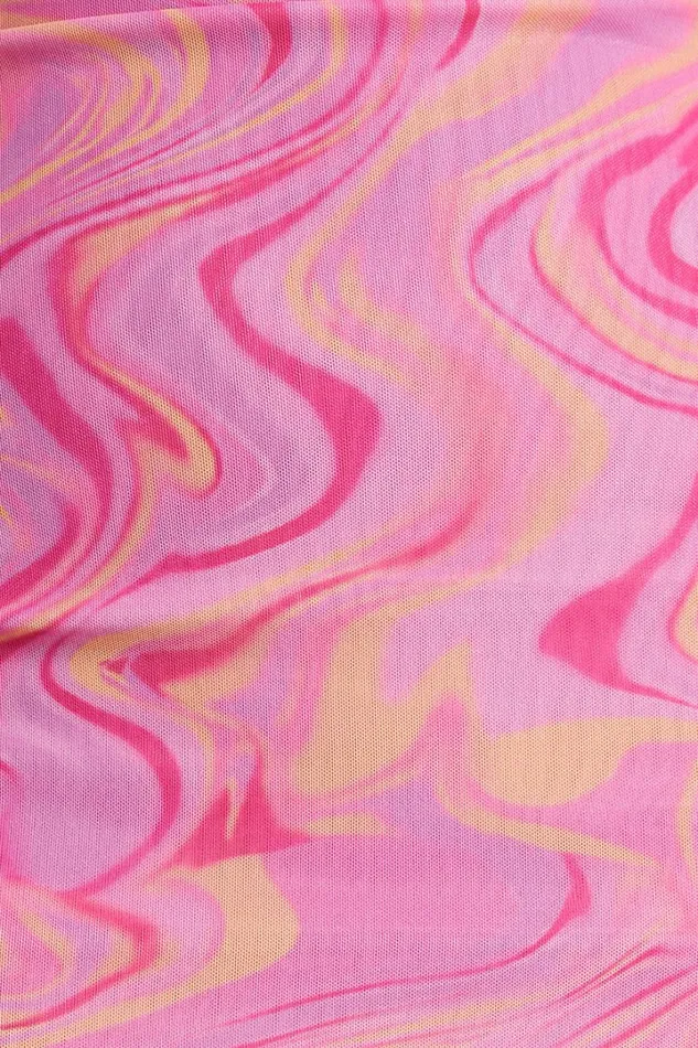 Helga Midi Dress 8211 Cowl Neck Ruched Dress In Pink Swirl Women Showpo Dresses