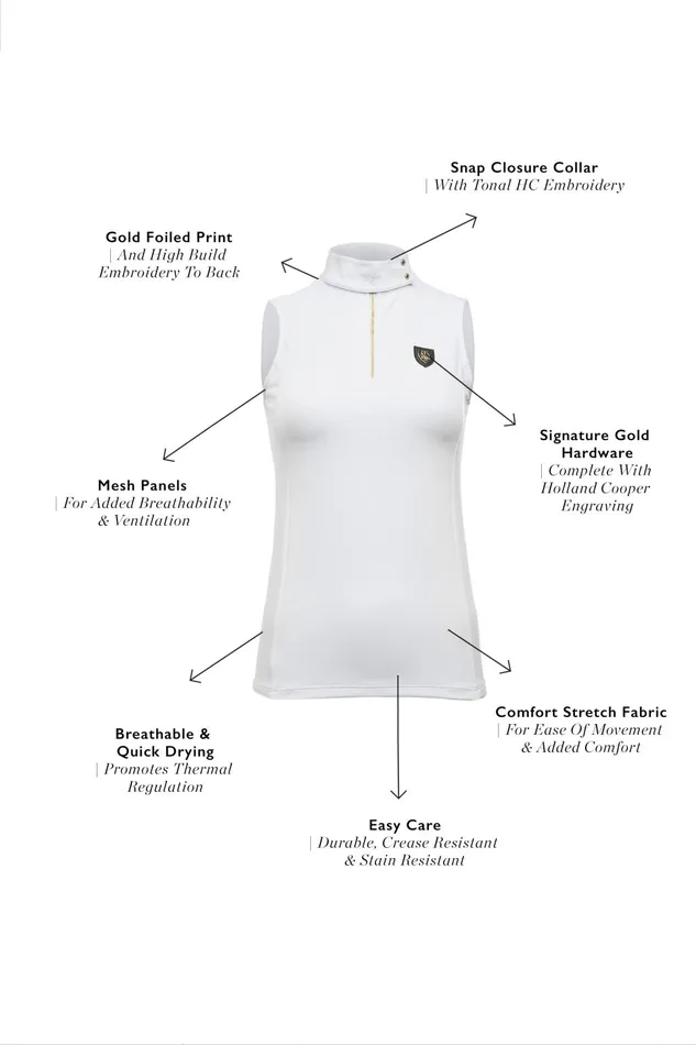Holland Cooper Base Layers Women Elite Sleeveless Base Layer White Holland Cooper Base Layers Women Elite Sleeveless Base Layer White