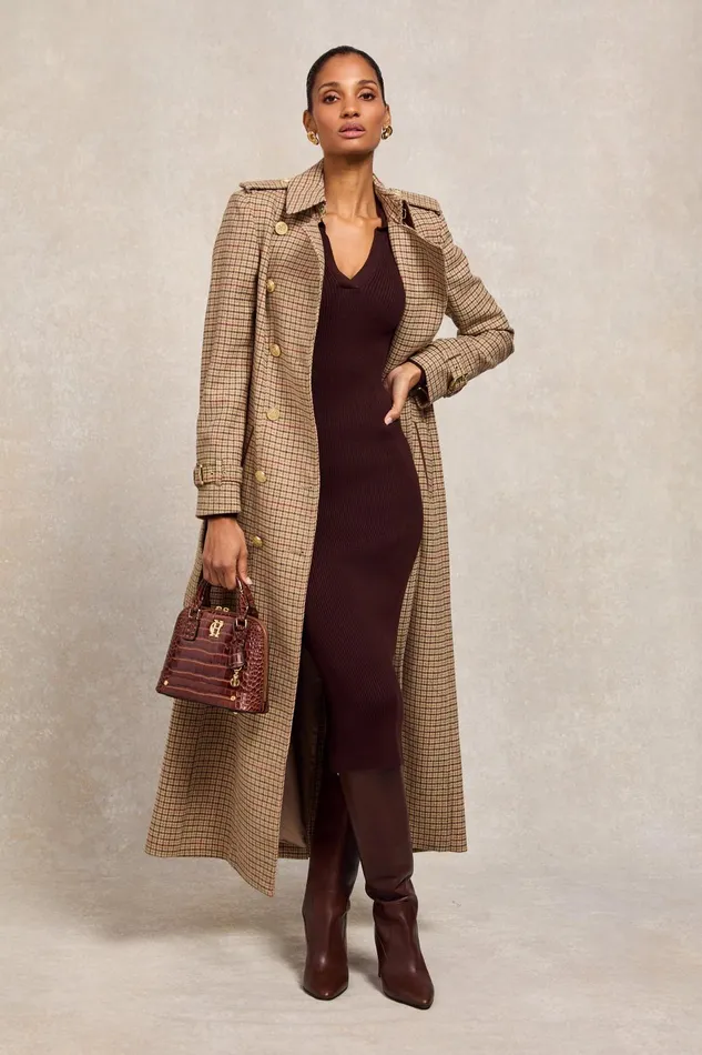 Holland Cooper Dresses Women Knitted Shirt Dress Chocolate Holland Cooper Dresses Women Knitted Shirt Dress Chocolate