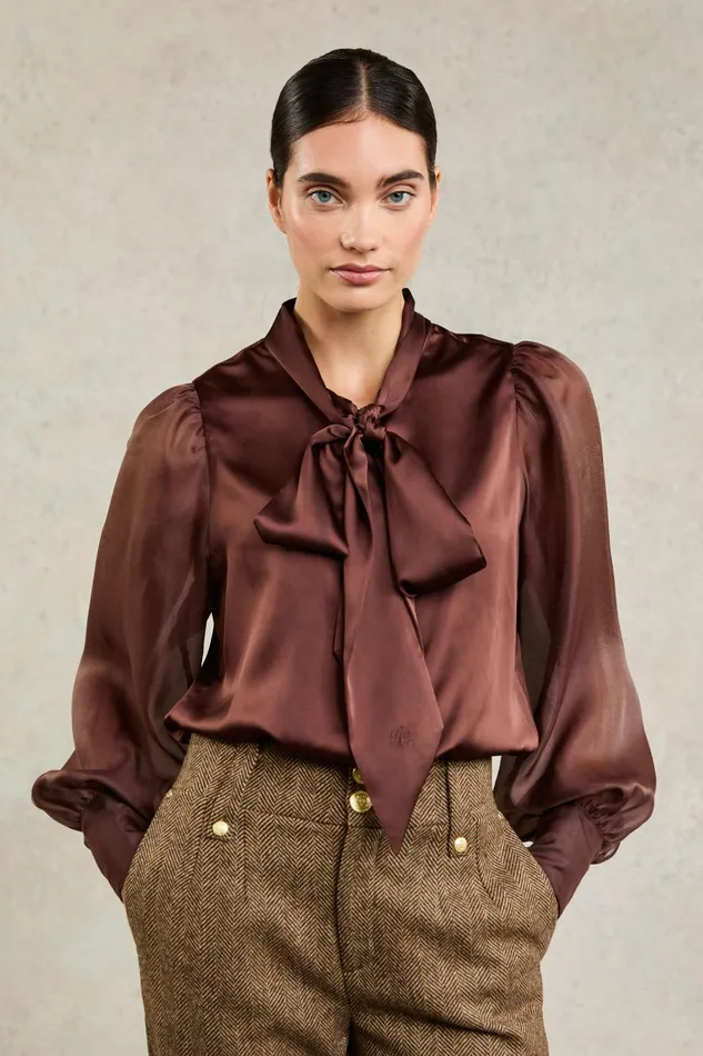 Holland Cooper Shirts and Blouses Women Ariella Blouse Chocolate