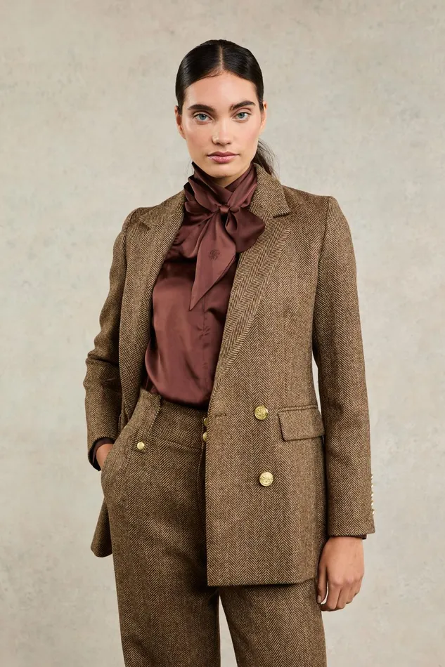 Holland Cooper Shirts and Blouses Women Ariella Blouse Chocolate Holland Cooper Shirts and Blouses Women Ariella Blouse Chocolate