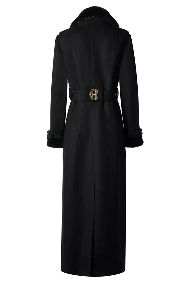 Holland Cooper Trench Coats Women Gold Label Trench Soft Navy Blackwatch