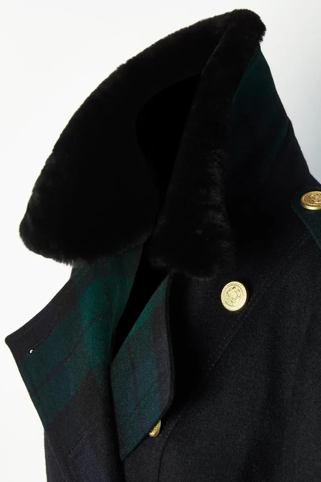 Holland Cooper Trench Coats Women Gold Label Trench Soft Navy Blackwatch
