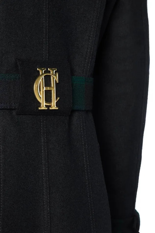 Holland Cooper Trench Coats Women Gold Label Trench Soft Navy Blackwatch