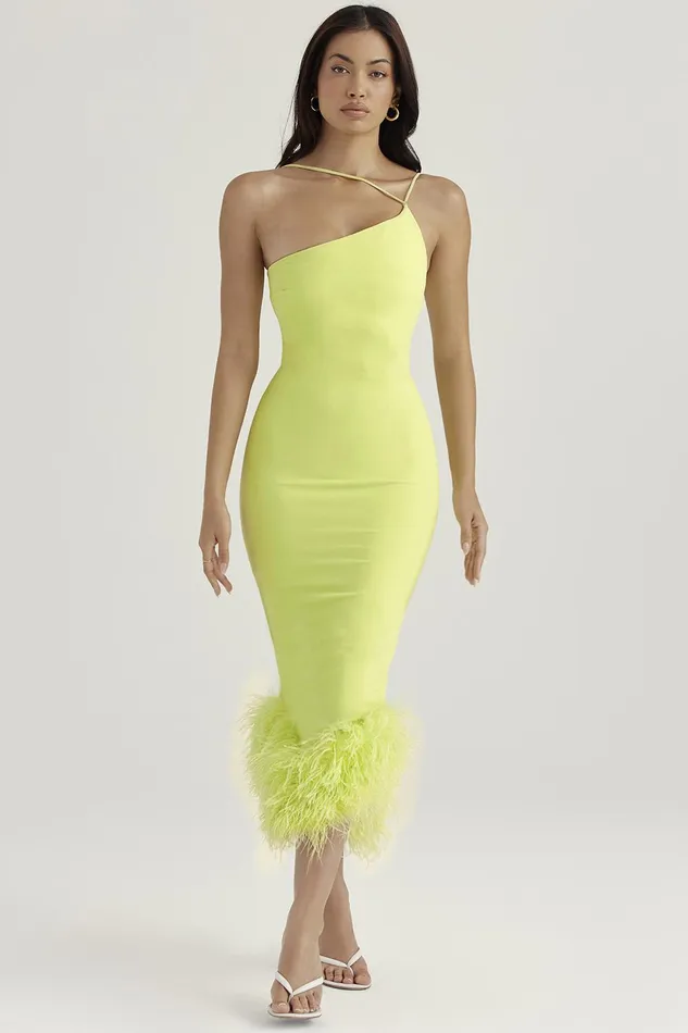 House Of CB AlessiaLime Midi Dress 8211 SALE Lime Women Bodycon Dresses
