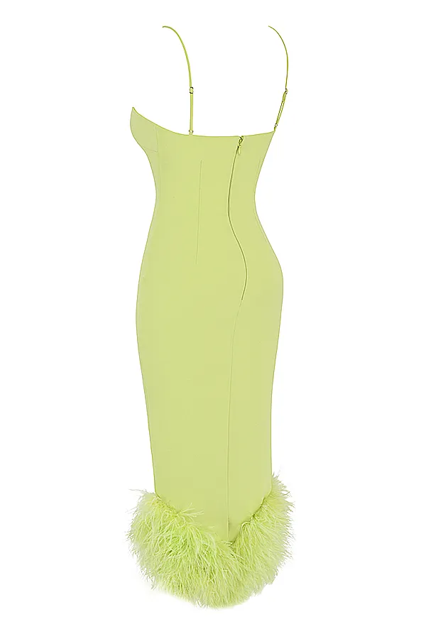 House Of CB AlessiaLime Midi Dress 8211 SALE Lime Women Bodycon Dresses