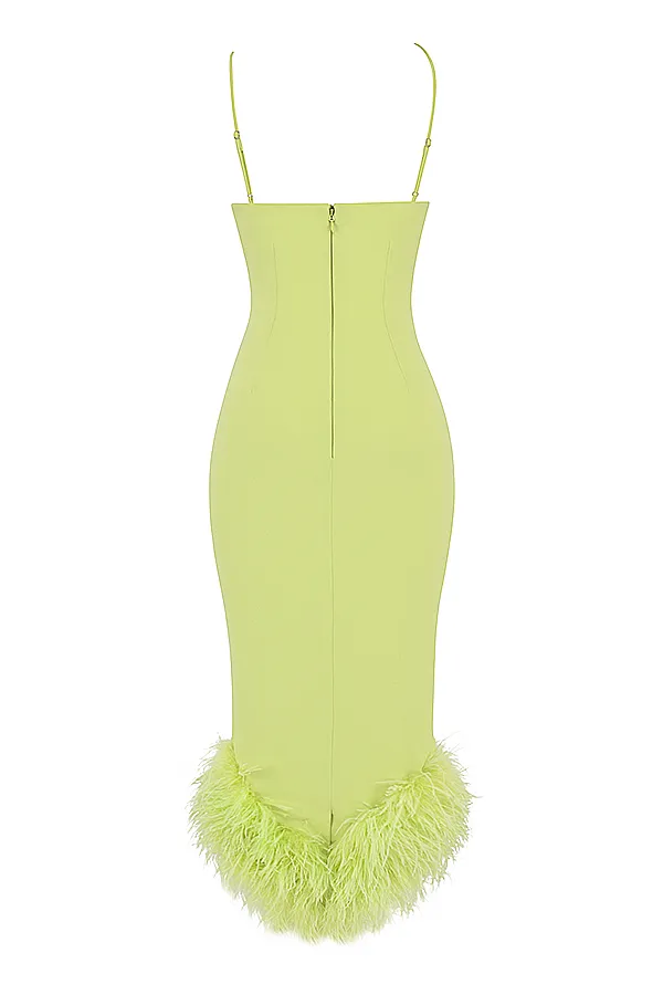 House Of CB AlessiaLime Midi Dress 8211 SALE Lime Women Bodycon Dresses